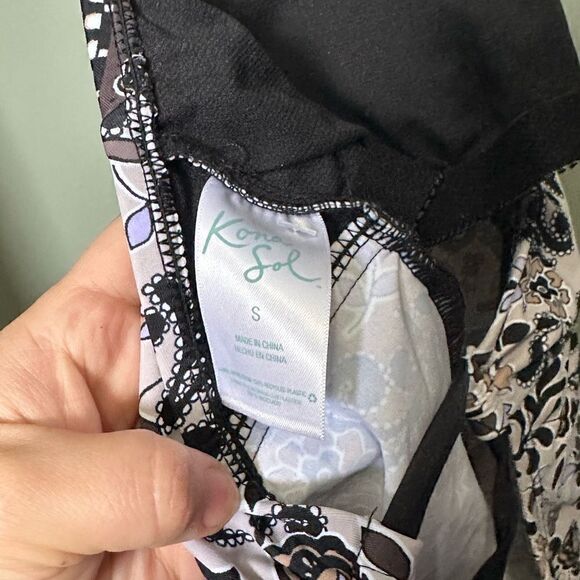 Kona Sol High Neck Tankini Top Purple Floral Size Small NWOT - Picture 7 of 9